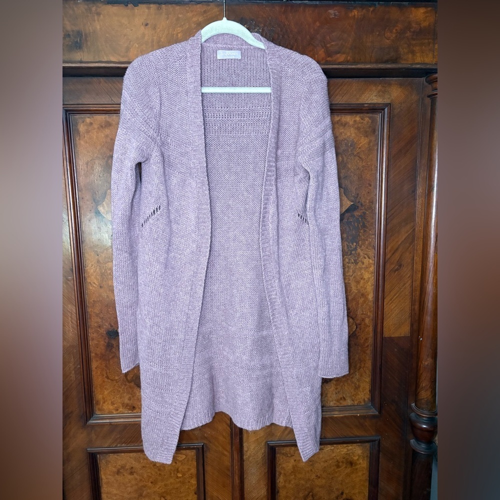GUC Zadig & Voltaire- Light Purple Alpaca +Wool Open Front Long Sweater. Size L